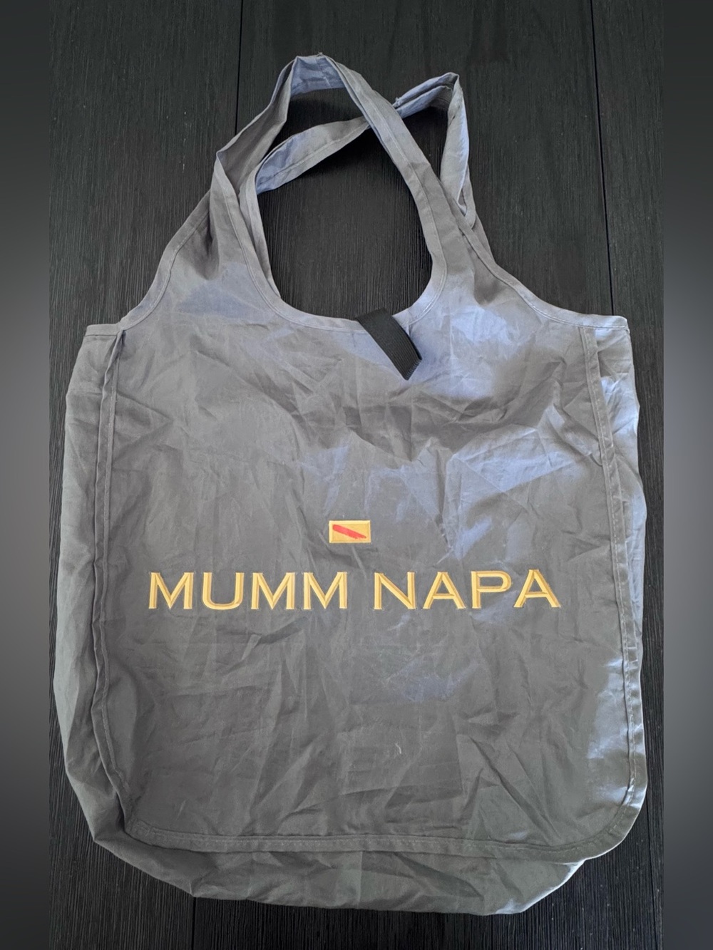Mumm Napa Winery Reusable Foldable Grocery Tote Bag Gray Rare